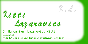 kitti lazarovics business card